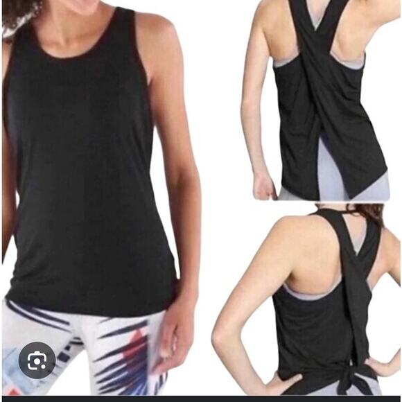 Athleta Essence Tie-Back Tank In Black - Picture 6 of 6